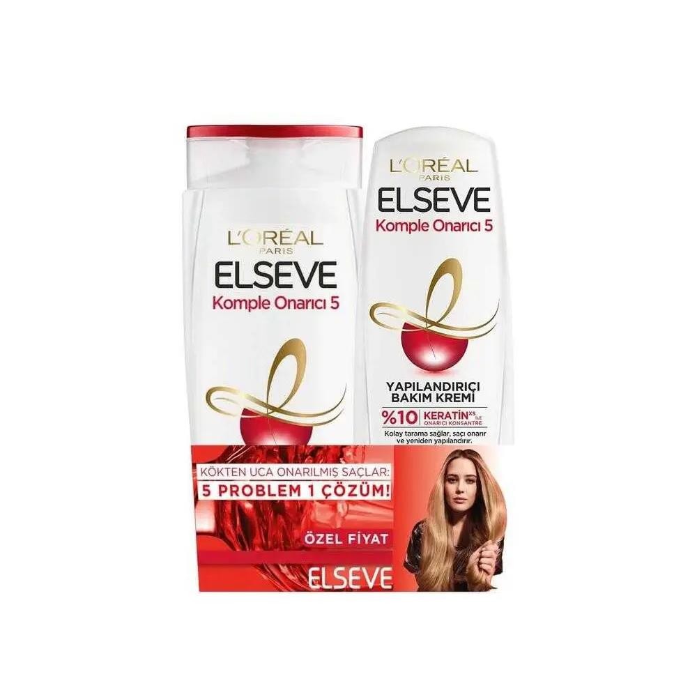 L'Oréal Paris Elseve Komple Onarıcı 5 Şampuan 360 ml + Bakım Kremi 175 ml Set