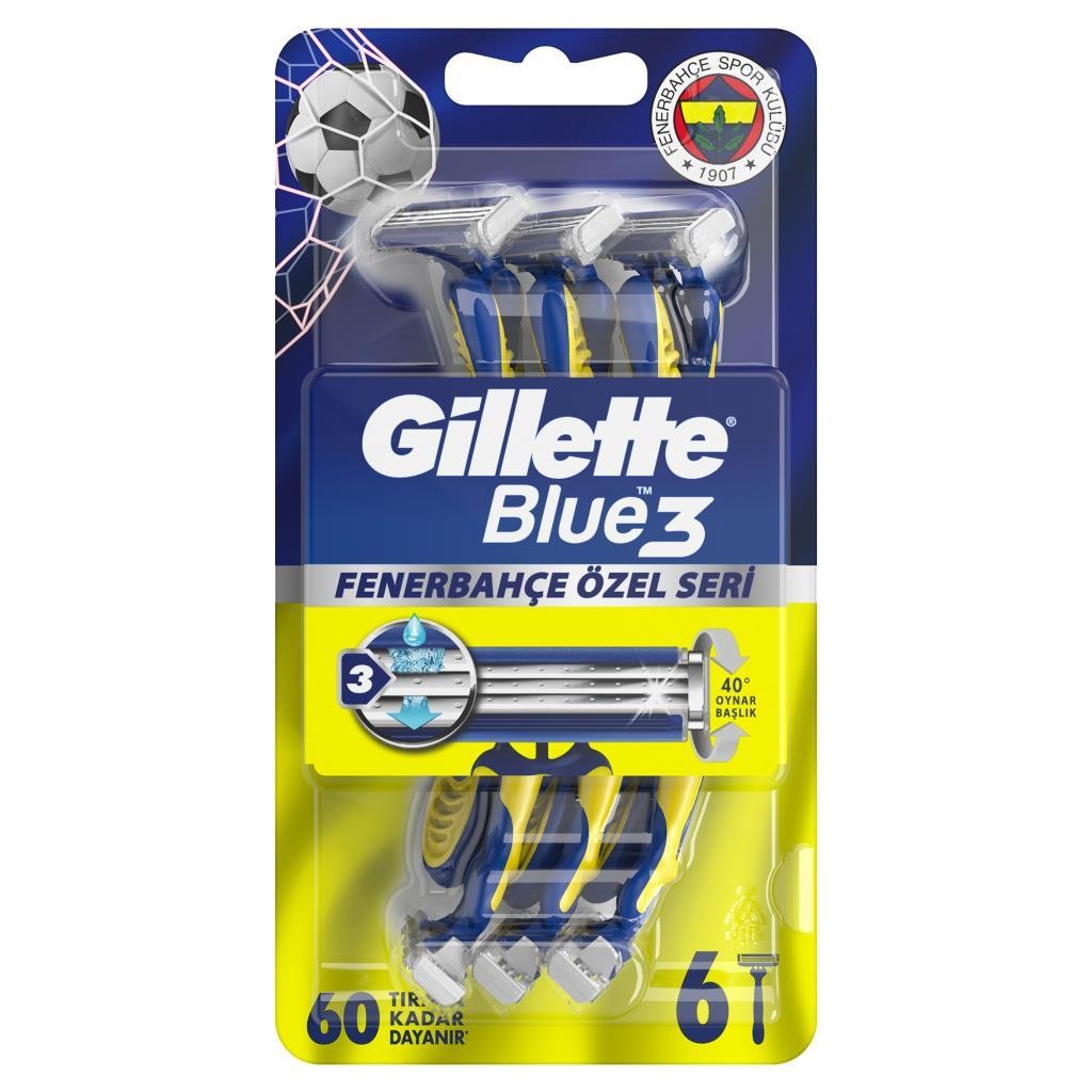 Gillette Blue 3 Tıraş Bıçağı 6'lı - Fenerbahçe Özel Seri