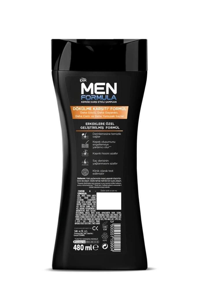 İpek Men Formula Dökülme Karşıtı & Kepeğe Karşı Etkili Şampuan 480 ml