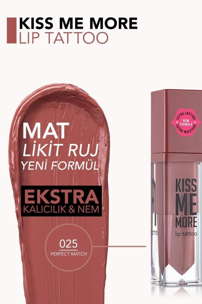 Flormar Kiss Me More Lip Tattoo - 025 Perfect Match 