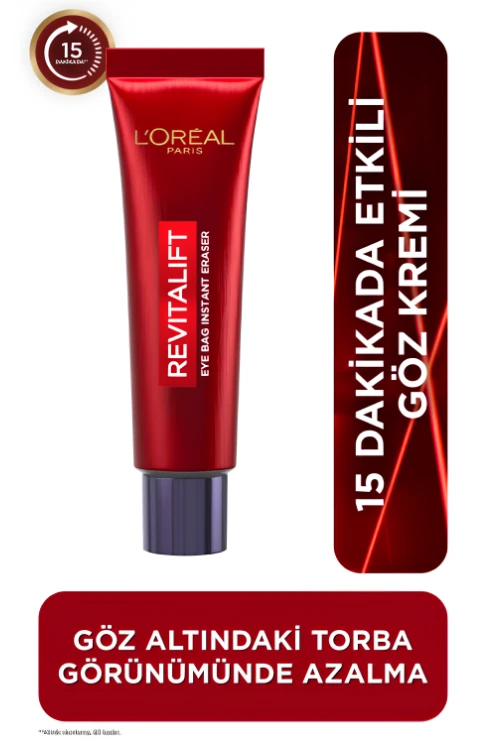 L'Oréal Paris Revitalift Lazer Eyebag Instant Eraser Göz Altı Torba Görünümüne Karşı Etkili Göz Kremi 15ml