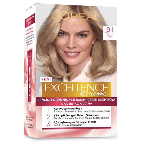 L’Oréal Paris Excellence Creme Saç Boyası - 9.1 Sarı Küllü