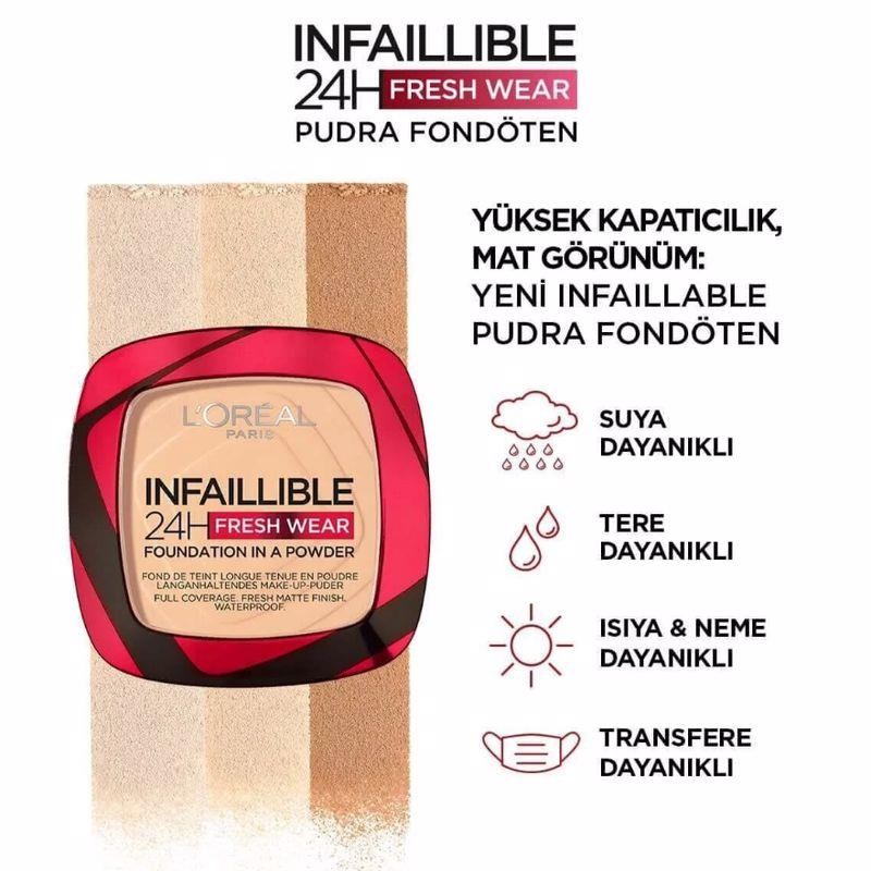 L’Oréal Paris Infaillible 24H Fresh Wear Pudra Fondöten 180 Rose Sand