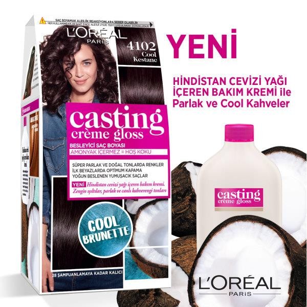 L’Oréal Paris Casting Crème Gloss Saç Boyası - 4102 Cool Kestane