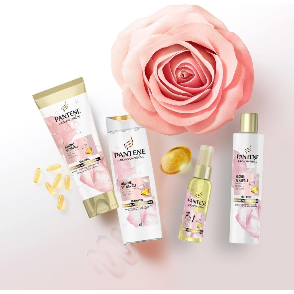 Pantene Pro-V Miracles Hacimli ve Havalı Biyotin+Gül Suyu Sülfatsız Şampuan 225 ml