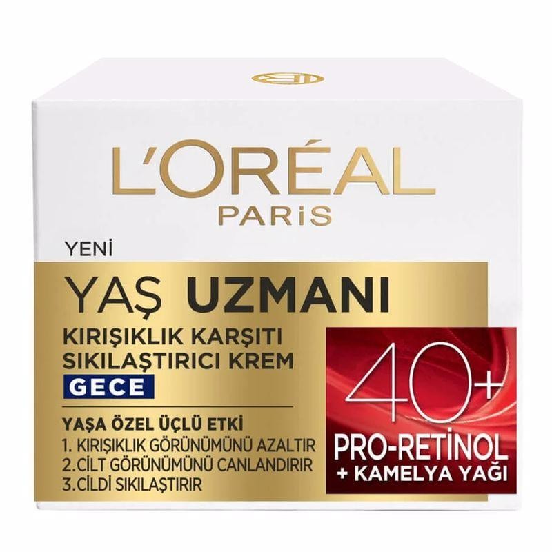 L’Oréal Paris Yaş Uzmanı Gece 40+ Kırışıklık Karşıtı Nemlendirici Krem 50 ml
