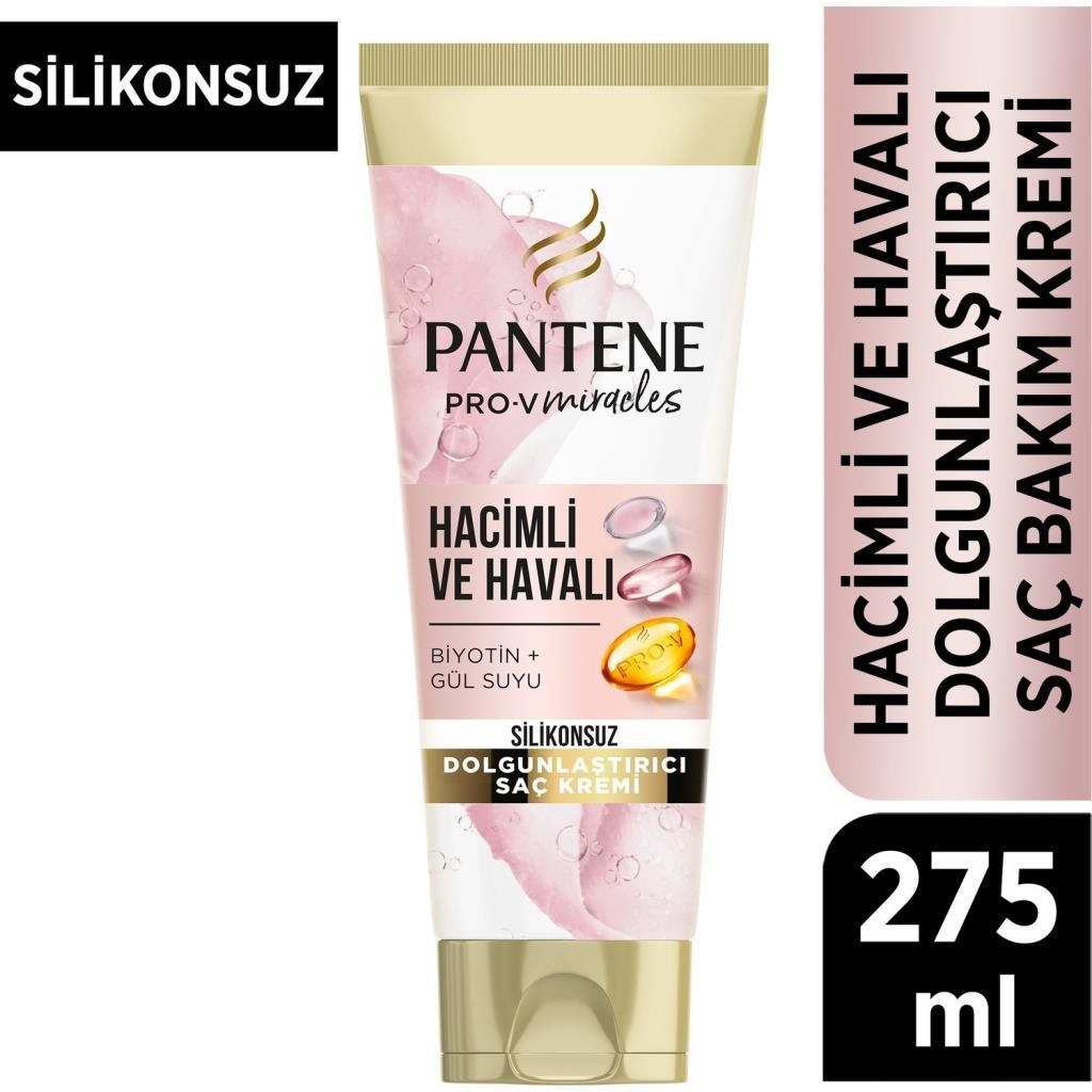 Pantene Pro-V Miracles Hacimli ve Havalı Biyotin+Gül Suyu Silikonsuz Saç Kremi 275 ml