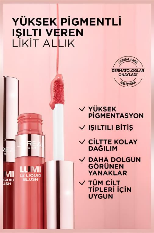 L’Oréal Paris Lumi Blush Likit Allık - 635 Glowy Worth It Medium