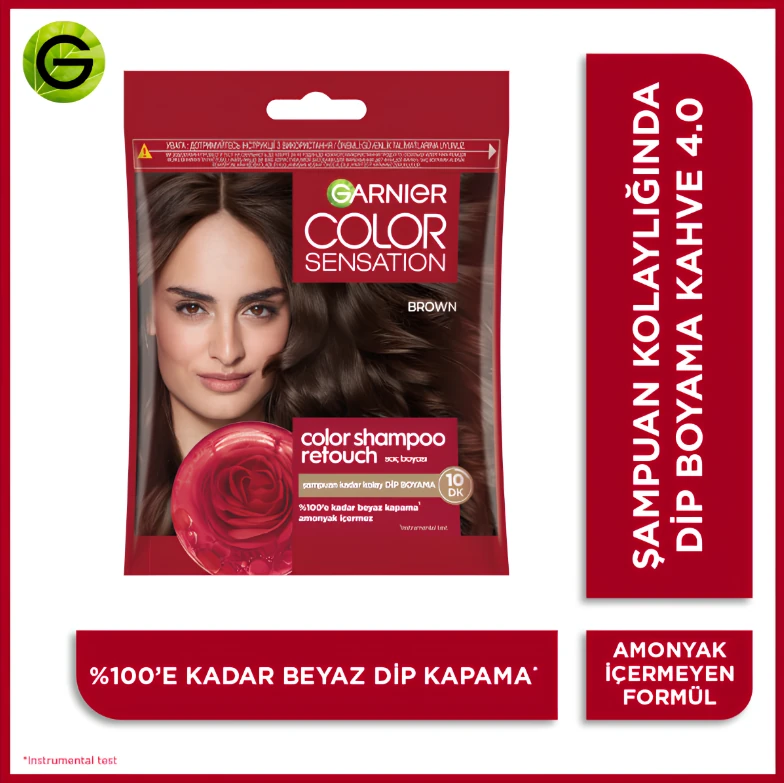 Garnier Color Shampoo Retouch Şampuan Kolaylığında Dip Boyası Brown 4.0