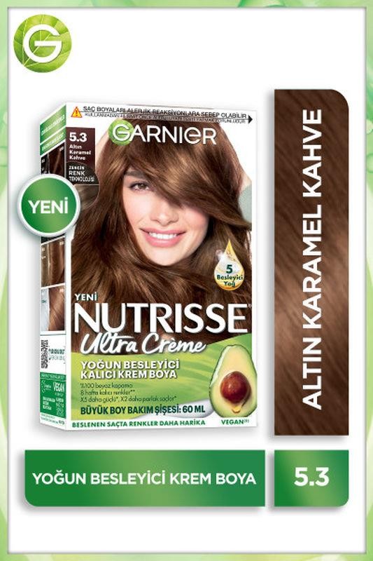 Garnier Nutrisse Yoğun Besleyici Kalıcı Krem Saç Boyası - 5.3 Altın Karamel Kahve