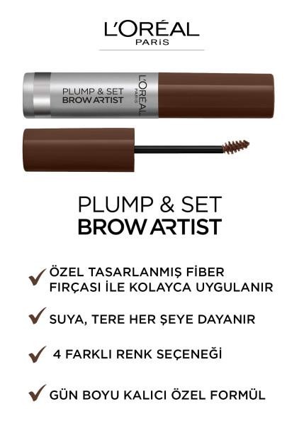 L’Oréal Paris Brow Artist Plump&Set Renkli Kaş Sabitleyici Maskara - 108 Dark Brunette