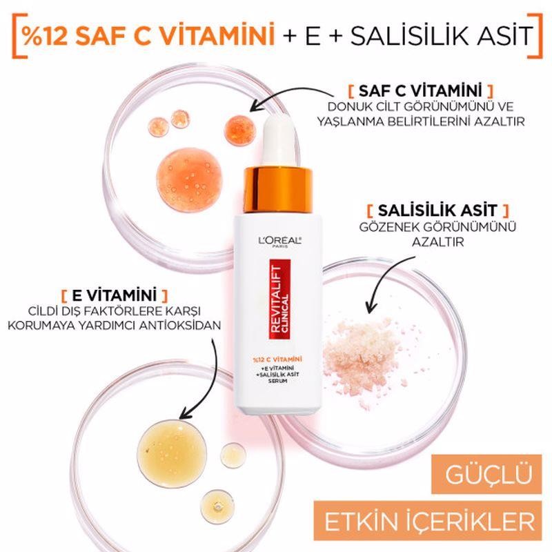 L'Oréal Paris Revitalift Clinical %12 Saf C Vitamini Aydınlatıcı Serum 30 ml