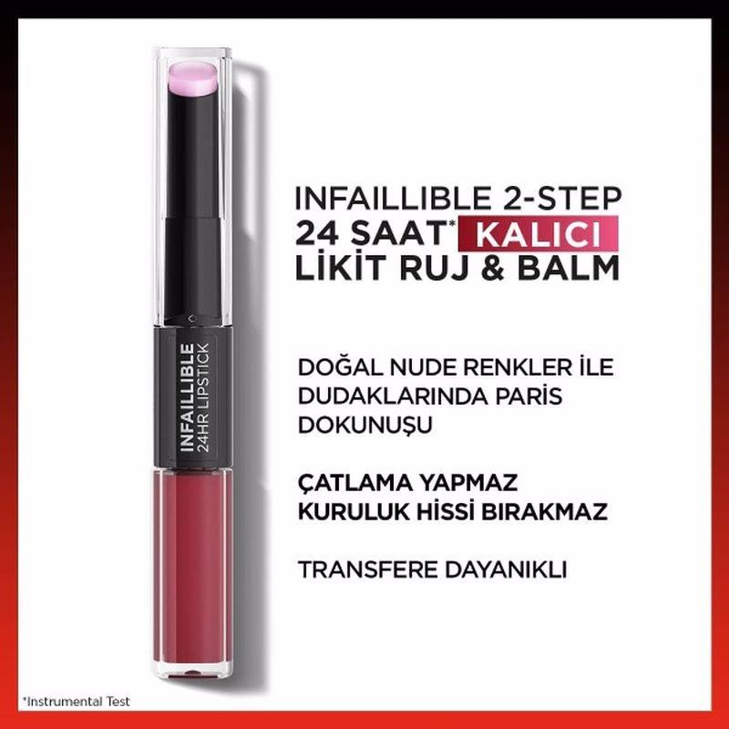 L'Oréal Paris Infaillible 2-Step 24 Lipstick Likit Ruj & Balm - 302 Rose Eternite