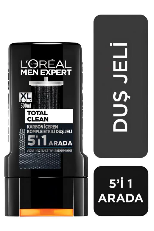 L'Oréal Paris Men Expert Total Clean 5'i 1 Arada Kömürlü Duş Jeli