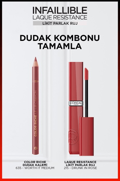L'Oréal Paris Infaillible Laque Resistance Likit Parlak Ruj - 215 Drunk in Rose