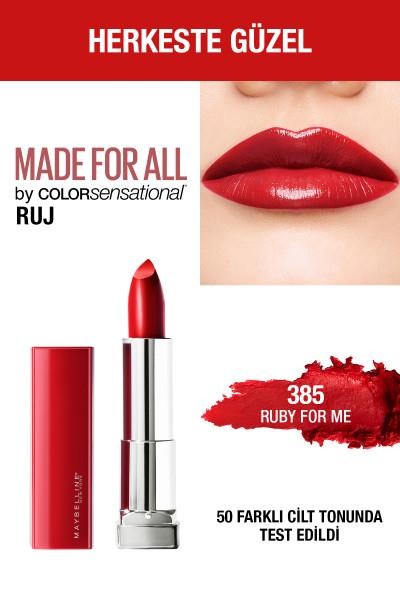 Maybelline New York Color Sensational Made For All Ruj - 385 Ruby For Me Saten Kırmızı