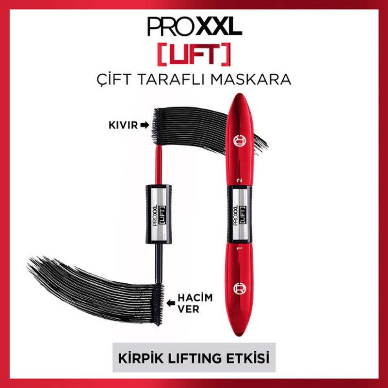 L'Oréal Paris Pro XXL Lift Çift Taraflı Maskara - Sİyah Kirpik Lifting Etkisi