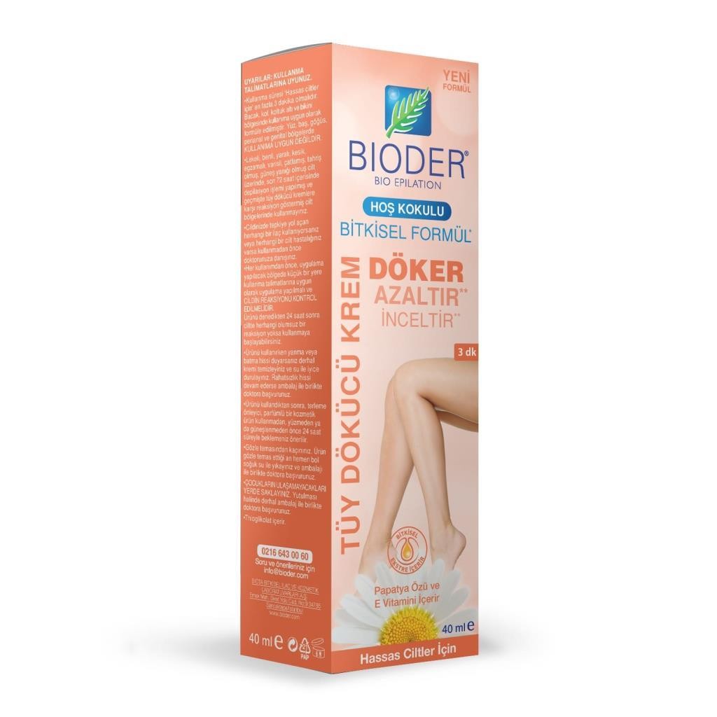 Bioder Bio Epilation Hassas Ciltlere için Tüy Dökücü Krem 40 ml