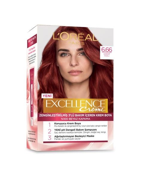 L’Oréal Paris Excellence Creme Saç Boyası - 6.66 Şarap Kızılı