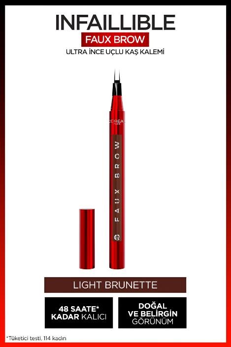 L'Oréal Paris Infaillible Faux Brow Ultra İnce Uçlu Kaş Kalemi - Light Brunette