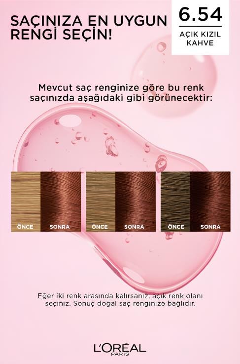 L’Oréal Paris Excellence Creme Saç Boyası 6.54 Açık Kızıl Kahve