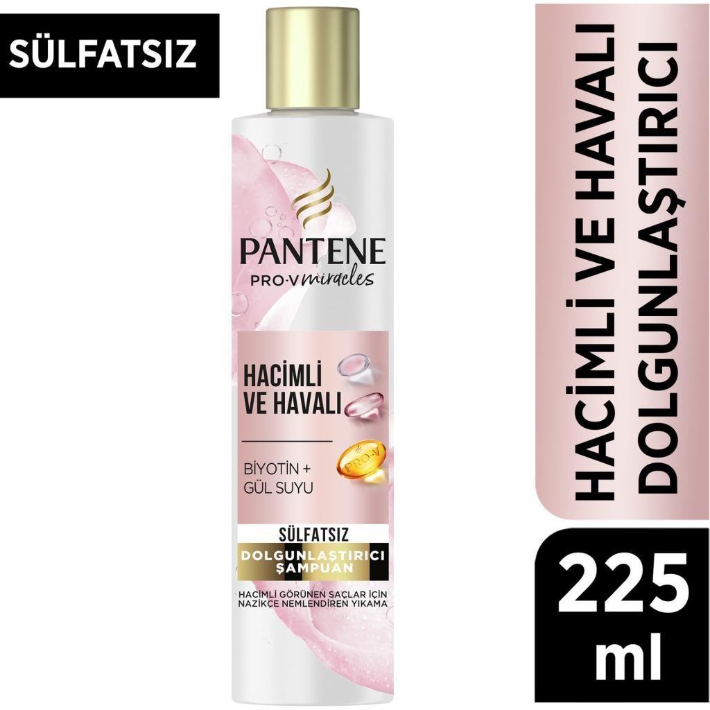 Pantene Pro-V Miracles Hacimli ve Havalı Biyotin+Gül Suyu Sülfatsız Şampuan 225 ml