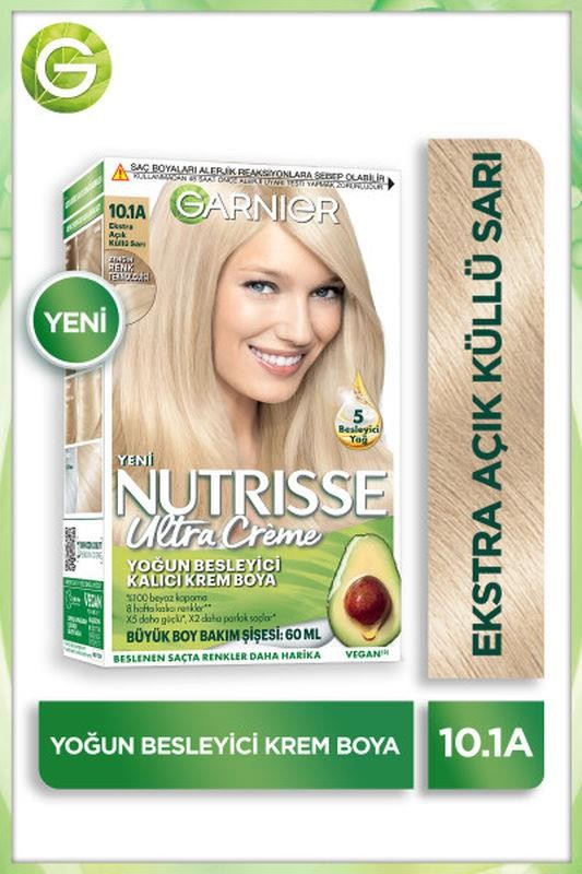 Garnier Nutrisse Yoğun Besleyici Kalıcı Krem Saç Boyası - 10.1A Ekstra Açık Küllü Sarı