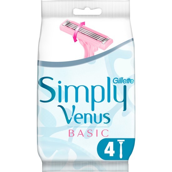 Gillette Simply Venus Basic 3 Bıçaklı 4'lü Tıraş Bıçağı