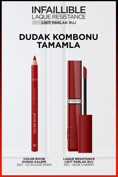 L'Oréal Paris Infaillible Laque Resistance Likit Parlak Ruj - 550 Noir Cherry