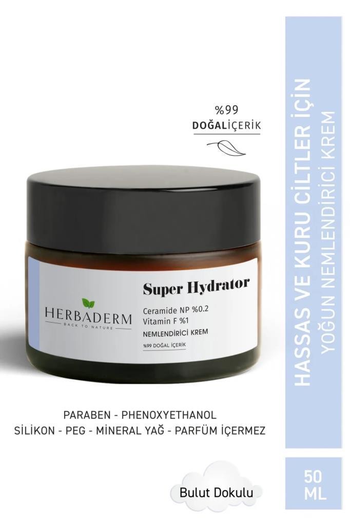 Herbaderm Super Hydrator Cilt Bariyer Güçlendirici ve Onarıcı Yoğun Nemlendirici Krem 50 ml