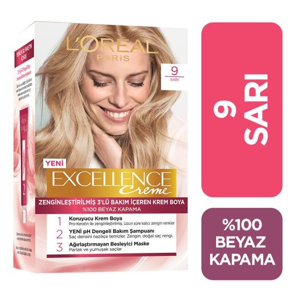 L’Oréal Paris Excellence Creme Saç Boyası - 9 Sarı