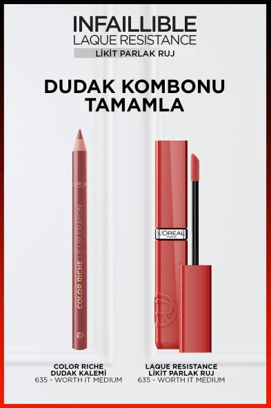 L'Oréal Paris Infaillible Laque Resistance Likit Parlak Ruj - 635 Worth It Medium