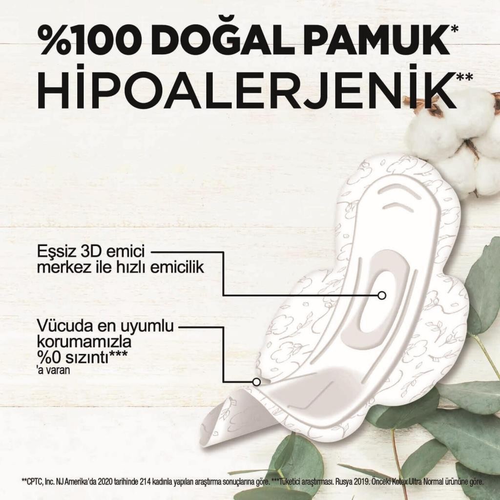 Kotex Natural Hijyenik Ped Normal 8'li