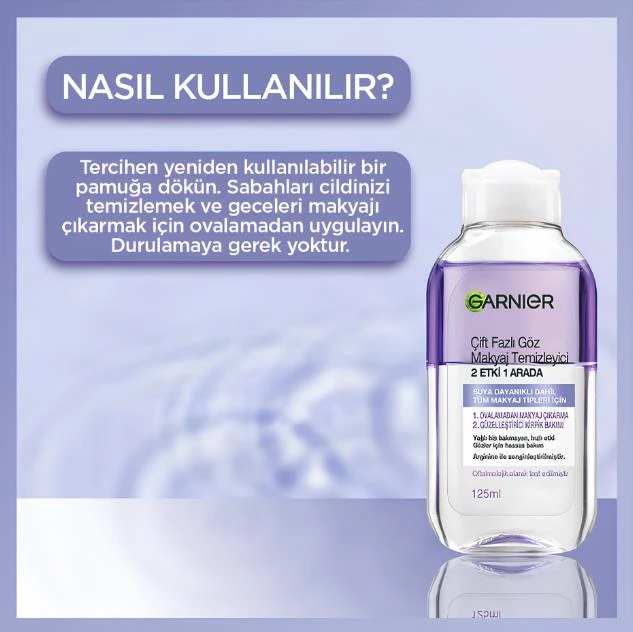 Garnier Çift Fazlı Göz Makyaj Temizleyicisi 2 Etki 1 Arada 125 ml
