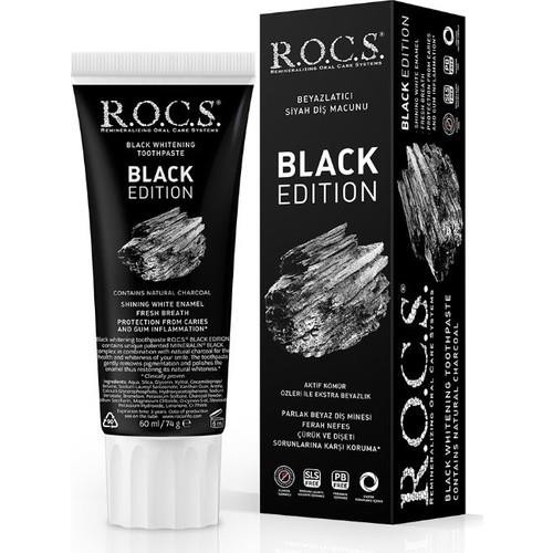 Rocs Black Edition Kömürle Beyazlatıcı Siyah Diş Macunu 60 ml