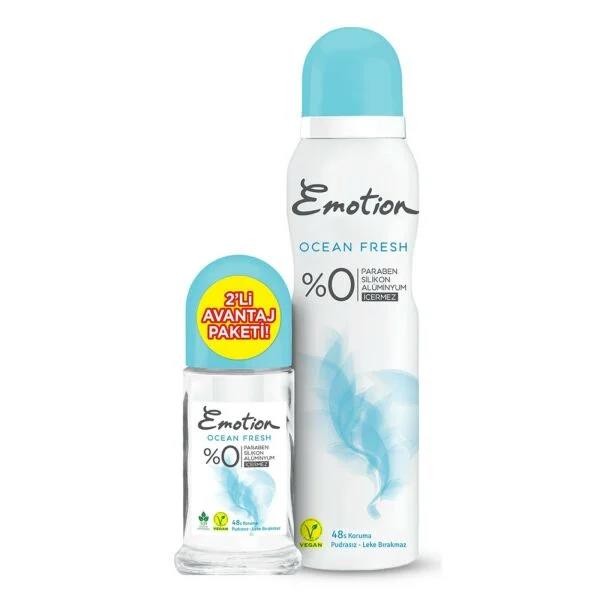 Emotion Ocean Fresh Deodorant 150 ml + Roll On 50 ml Avantajlı Paket