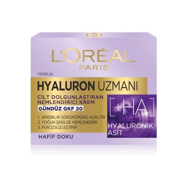 L’Oréal Paris Hyaluron Uzmanı Cilt Dolgunlaştıran Nemlendirici GKF 20 Gündüz Kremi 50 ml