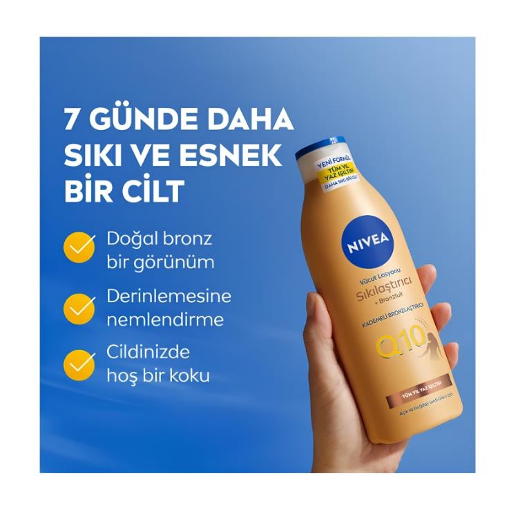 Nivea Q10 Sıkılaştırıcı ve Bronzlaştırıcı Vücut Losyonu 250 ml