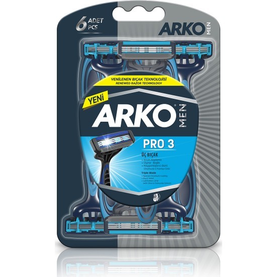 Arko Men Pro 3 Tıraş Bıçağı 6 Adet