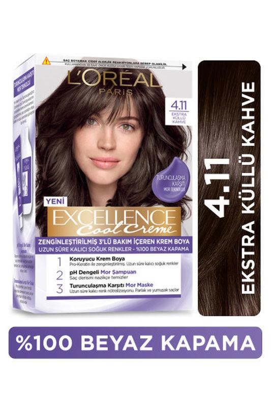 L’Oréal Paris Excellence Cool Creme Saç Boyası – 4.11 Ekstra Küllü Kahve