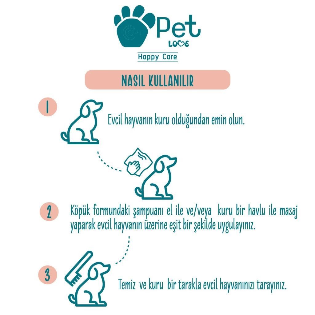 Pet Love Durulanmayan Köpük Şampuan Çilek 225 ml