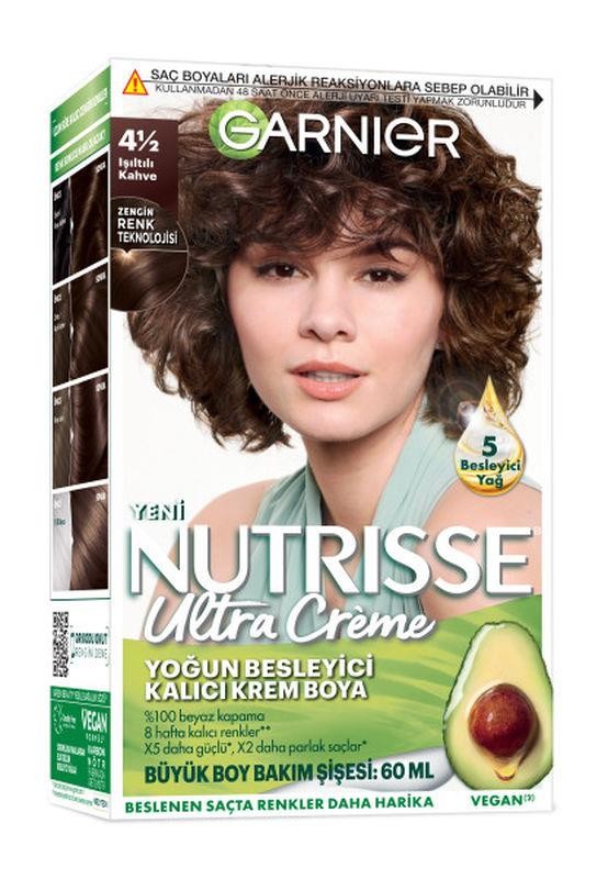 Garnier Nutrisse Yoğun Besleyici Kalıcı Krem Saç Boyası - 4 1:2 Işıltılı Kahve
