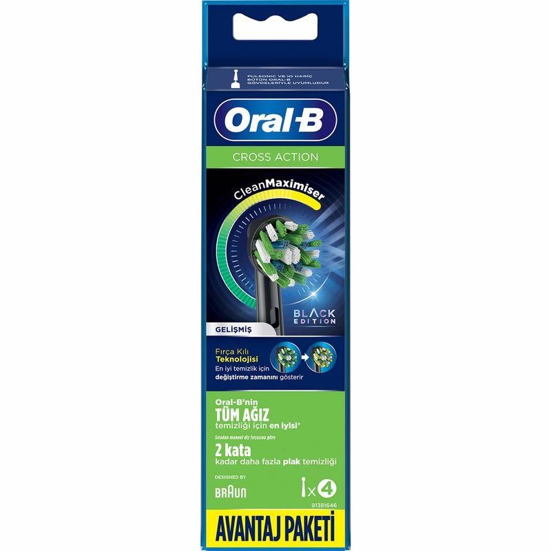 Oral-B Cross Action CleanMaximiser Black Edition Diş Fırçası Yedek Başlığı 4'lü
