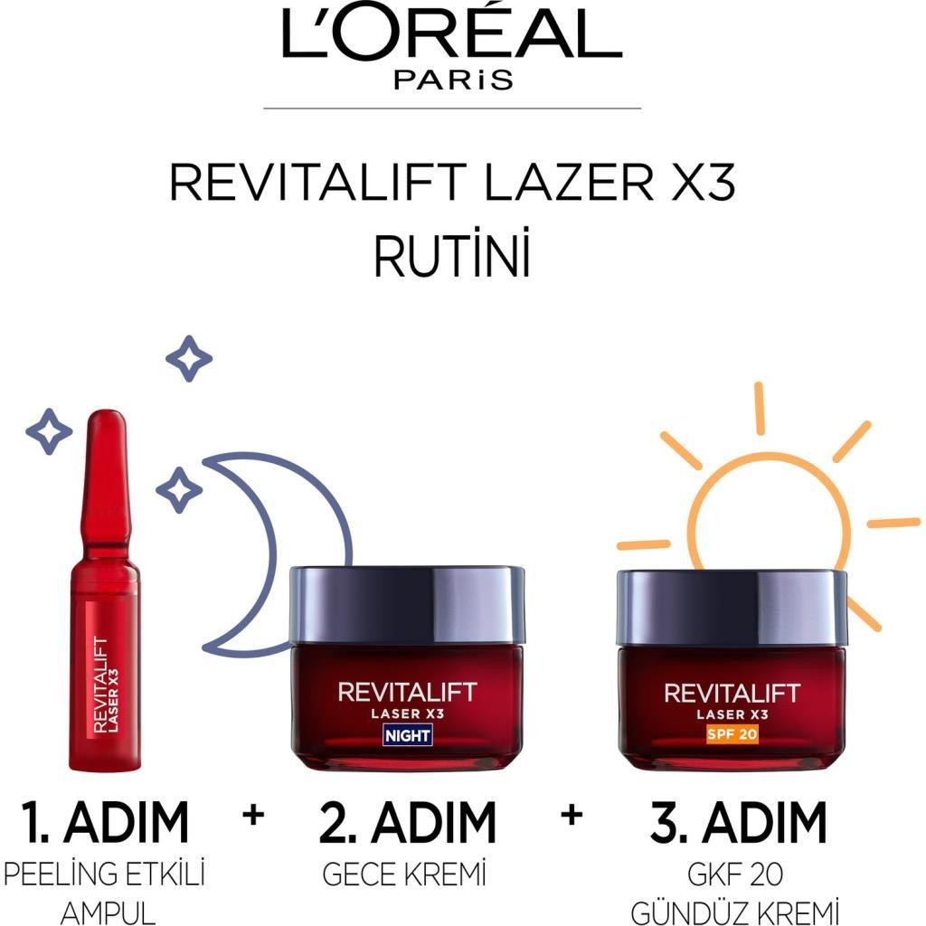 L’Oréal Paris Revitalift Lazer X3 7 Günlük Kür Peeling Etkili Konsantre Ampul 7 ml