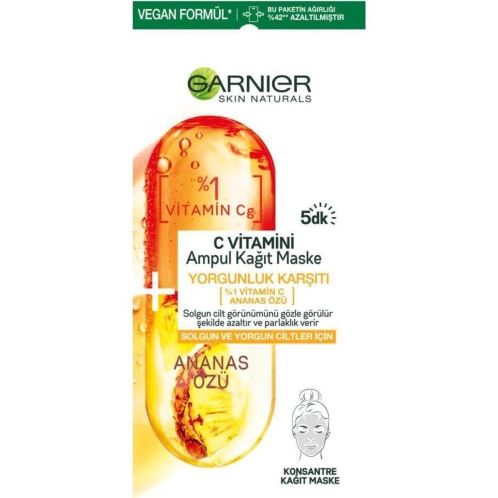 Garnier C Vitamini Yorgunluk Karşıtı Ampul Kağıt Maske 15 gr