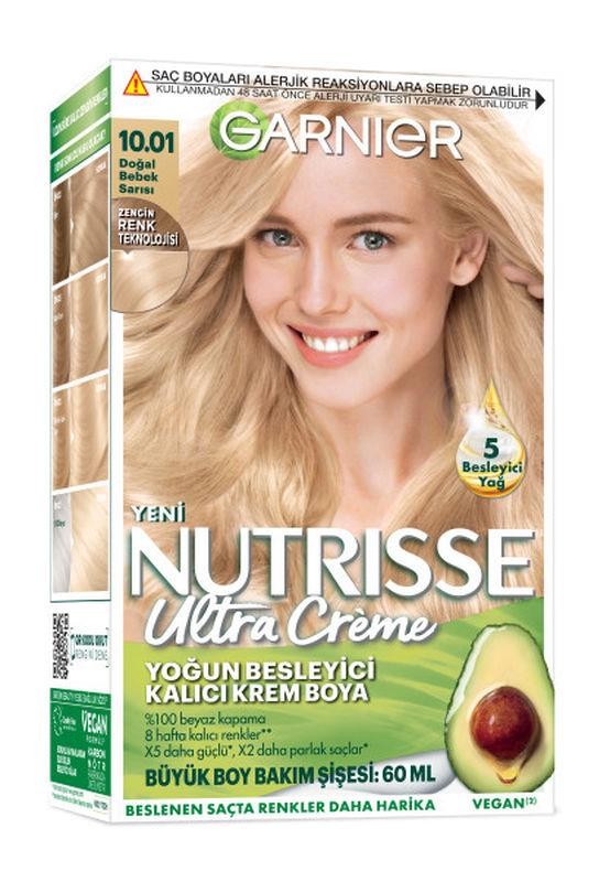 Garnier Nutrisse Yoğun Besleyici Kalıcı Krem Saç Boyası - 10.01 Doğal Bebek Sarısı