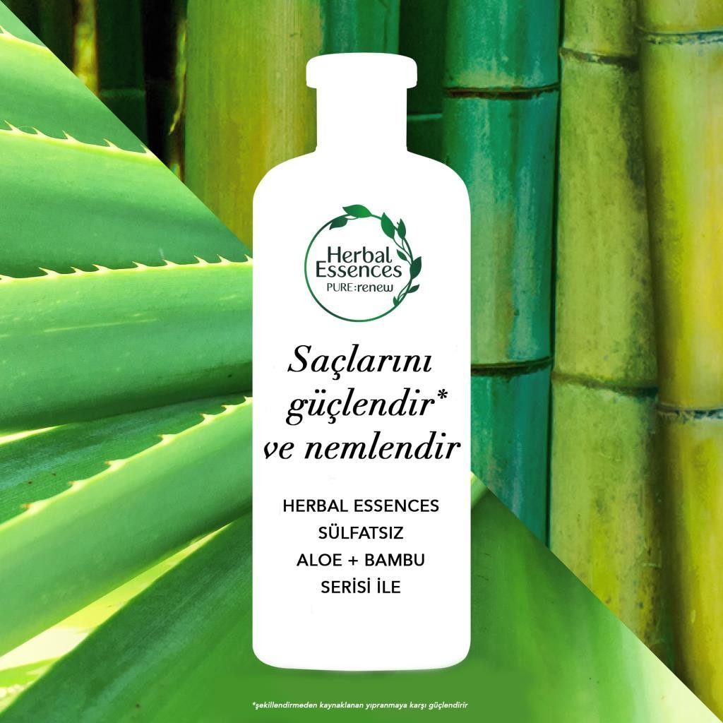 Herbal Essences Aloe Gücü + Bambu Sülfatsız Şampuan 380 ml