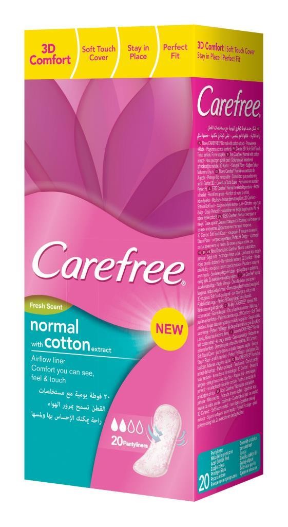Carefree 3D Comfort Normal Cotton Fresh Günlük Ped 20'li