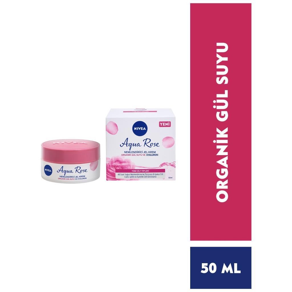 Nivea Aqua Rose Organik Gül Suyu Nemlendirici Jel Krem  50 ml