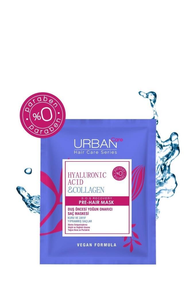 Urban Care Hyaluronic Acid & Collagen Duş Öncesi Yoğun Onarıcı Saç Maskesi 50 ml